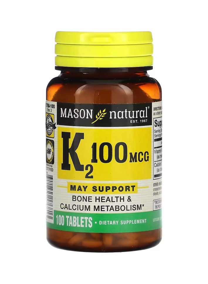 Mason Natural Vitamin K2 100 mcg 100 Tablets