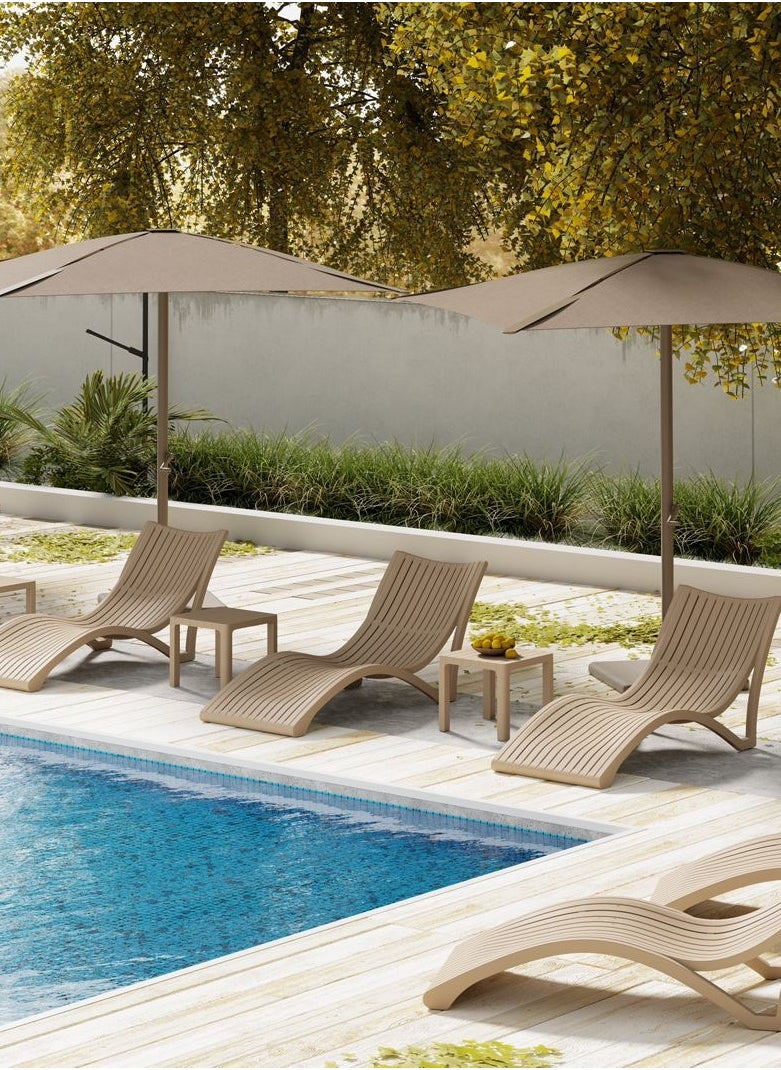 Marcolo Sun Lounger – Modern Luxurious Outdoor Lounger, 176x73x74CM, White, Premium PP with Fiberglass Reinforcement - White  - Image 3