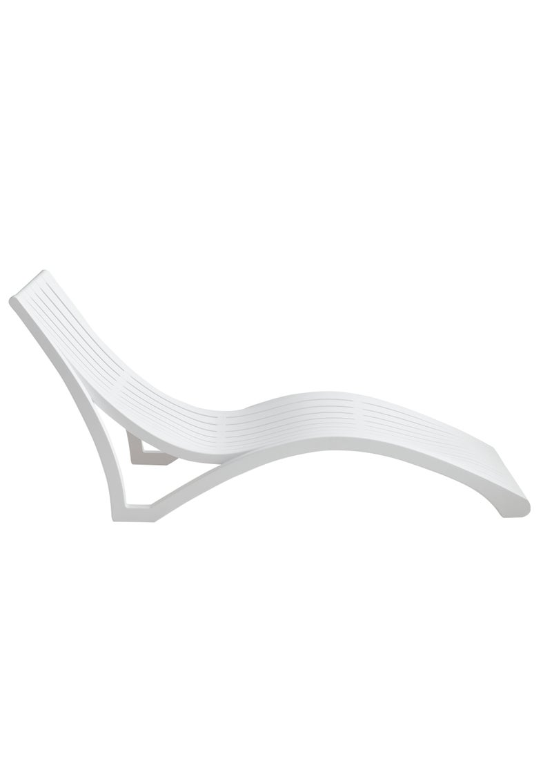 Marcolo Sun Lounger – Modern Luxurious Outdoor Lounger, 176x73x74CM, White, Premium PP with Fiberglass Reinforcement - White  - Image 5