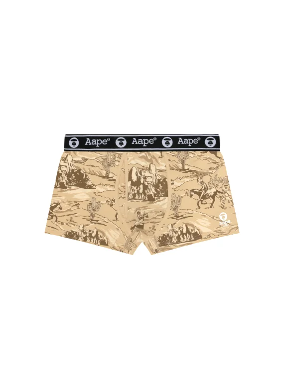 ايه ايه بي إي Moonface logo desert landscape print boxer briefs