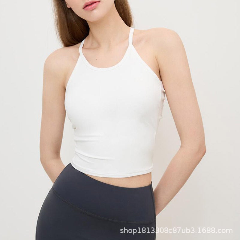 Sports Yoga Bra Quick-Dry Racerback Gym Top Black  - Image 2