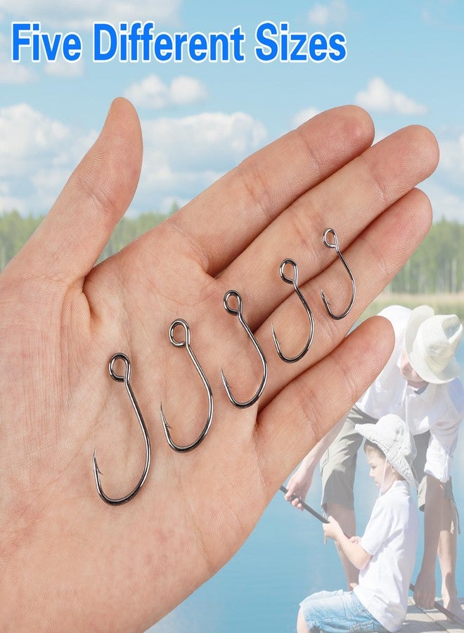 VATEICO Inline Single Hooks Kits,50/100 Pieces Single Replacement Hooks for Lure Plugs Baits High Carbon Steel Inline Circle Hooks Large Eyes Saltwater&Freshwater 50pcs Kit - Image 5
