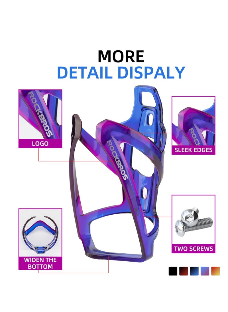 Cuken - Durable Bike Water Bottle Holder Ultra-Light with Screws Tool, Universal Cup Holder Rack for MTB Road (Blue and   Purple） - Image 1