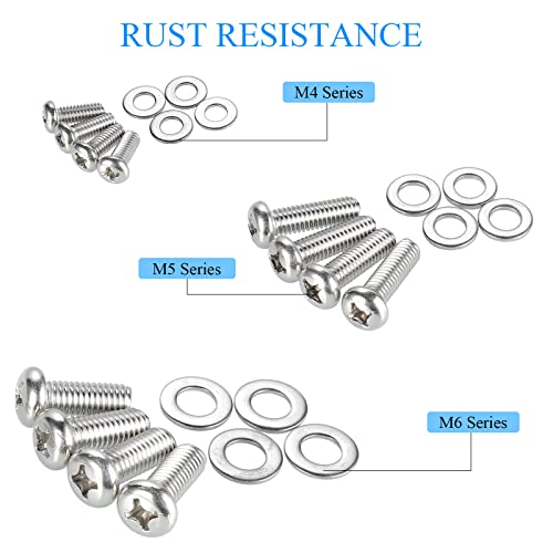 HanTof Universal VESA TV Mount Hardware Kit - 24pcs M4, M6, M8 Stainless Steel Screws and Washers for TV and Monitor Mounts - Image 4