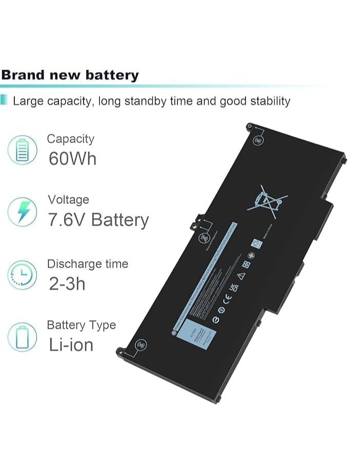 Zexen 7.6V 60Wh MXV9V Battery Compatible for Dell MXV9V Latitude 5300 E5300 5310 E5310, Inspiron 7300 E7300 7400 E7400 7306 Series, P96G P97G P99G P100G mxv9v - Image 2