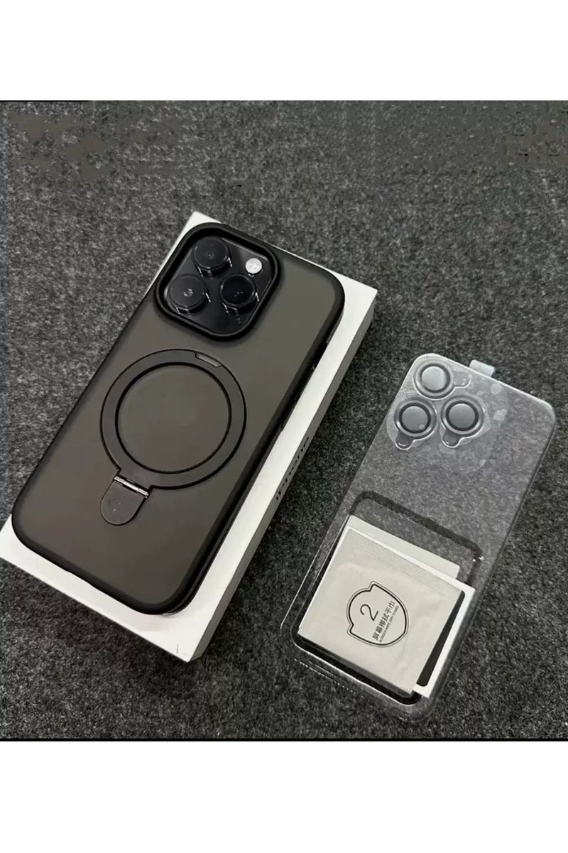 ايليجو حافظة iPhone 13 MagSafe مع حامل مغناطيسي غير مرئي، 【حماية شاملة من الصدمات】غطاء هاتف خلفي مطفي مع حامل مغناطيسي لـ Apple 13 (2021) (أسود) - Image 2