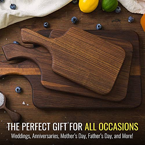 Brazos Home Medium Organic Wood Cutting Board Used for Serving, Chopping Fruit, Vegetables or Meat and as a Charcuterie Platter, Seasoned, Dark Walnut, 13.5 x 7 x .75 - Image 3