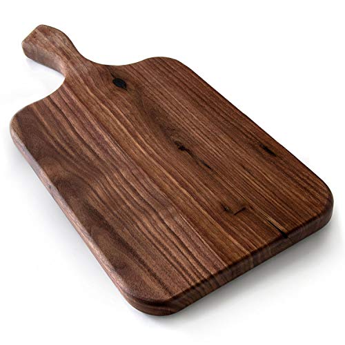 Brazos Home Medium Organic Wood Cutting Board Used for Serving, Chopping Fruit, Vegetables or Meat and as a Charcuterie Platter, Seasoned, Dark Walnut, 13.5 x 7 x .75 - Image 1