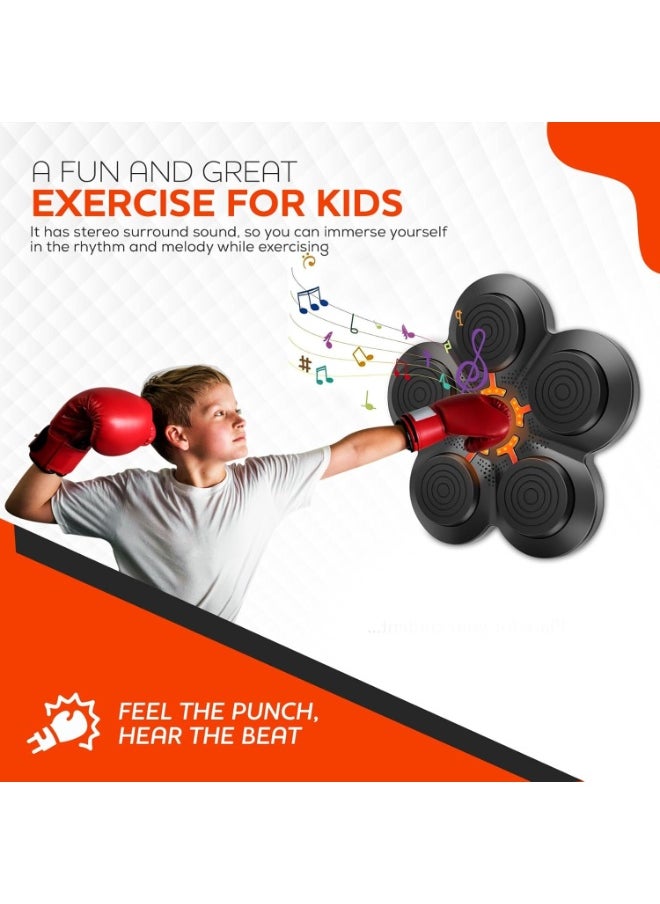 YQbest Musical Boxing Machine, Smart Music Boxing Machine with Bluetooth, Boxing Game Trainer, Fun, Wall Mounted Punching Pad Bag with Stand, Musical Boxing Machine with Gloves for Kids and Adults  - Image 4