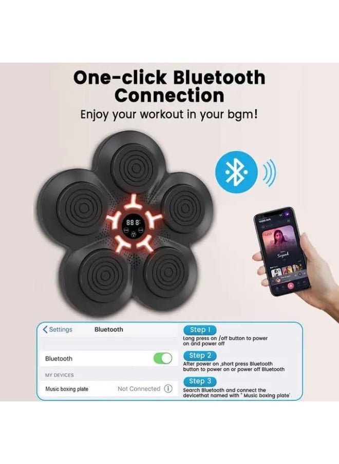 YQbest Musical Boxing Machine, Smart Music Boxing Machine with Bluetooth, Boxing Game Trainer, Fun, Wall Mounted Punching Pad Bag with Stand, Musical Boxing Machine with Gloves for Kids and Adults  - Image 2