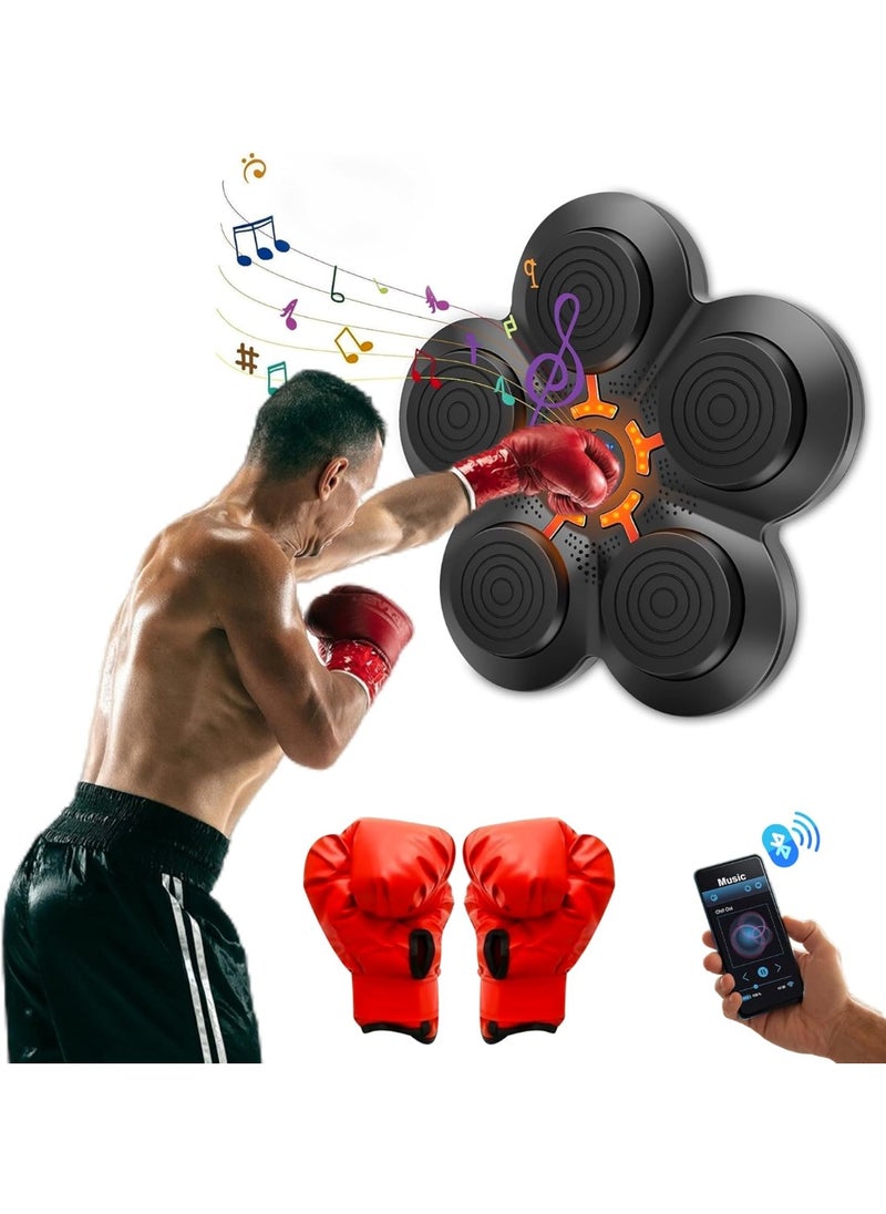 YQbest Musical Boxing Machine, Smart Music Boxing Machine with Bluetooth, Boxing Game Trainer, Fun, Wall Mounted Punching Pad Bag with Stand, Musical Boxing Machine with Gloves for Kids and Adults  - Image 1
