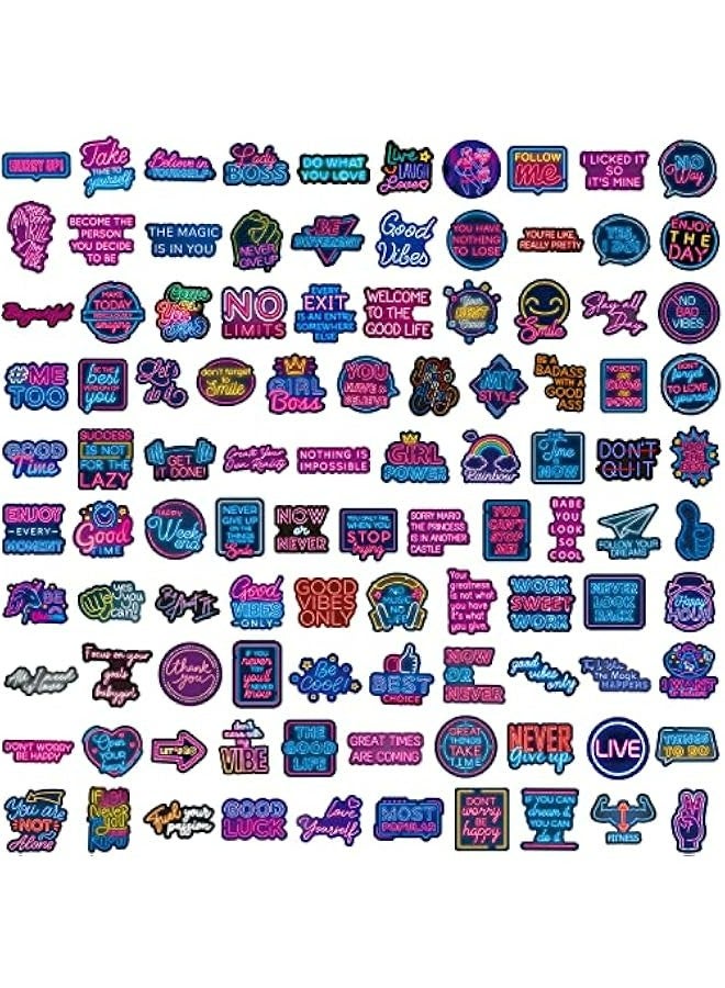 100pcs Positive Affirmation Quote Neon Sticker Pack, Motivational Inspirational Stickers for Water Bottles Laptop Scrapbook Journal, Teacher Classroom Prizes Reward, Waterproof Vinyl  - Image 5