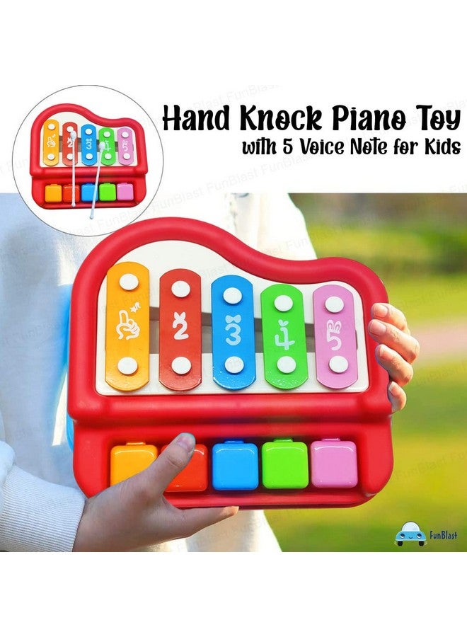 فنبلاست بيانو إكسيليفون من فن بلاست - ألعاب إكسيليفون للأطفال - لعبة تعليمية، بيانو يدوي بخمس نغمات صوتية للأطفال الصغار والأولاد والبنات - لعبة موسيقية (أحمر - إكسيليفون) - Image 5