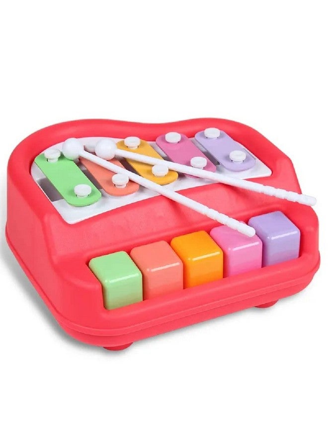فنبلاست بيانو إكسيليفون من فن بلاست - ألعاب إكسيليفون للأطفال - لعبة تعليمية، بيانو يدوي بخمس نغمات صوتية للأطفال الصغار والأولاد والبنات - لعبة موسيقية (أحمر - إكسيليفون) - Image 1