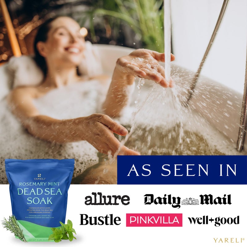 Yareli Magnesium Flakes, 5lb Rosemary Peppermint, Dead Sea Bath and Foot Soak, Alternative to Epsom Salt with Over 250,000mg of Magnesium Chloride Per Bag - Image 3