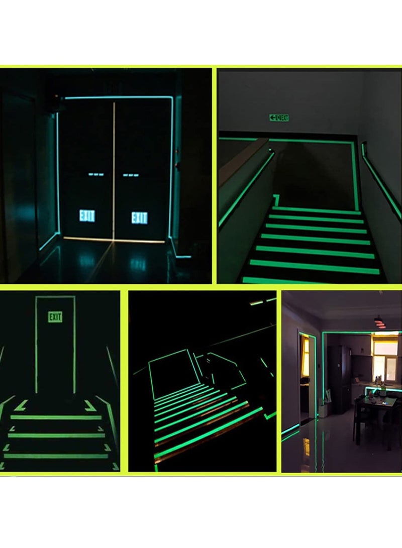 KASTWAVE Luminous Tape Waterproof Stickers Glow in The Dark Self-Adhesive Fluorescent Safety Warning Durable Wearable for Stairs Stage Supplies Decoration 3 Rolls  - Image 2