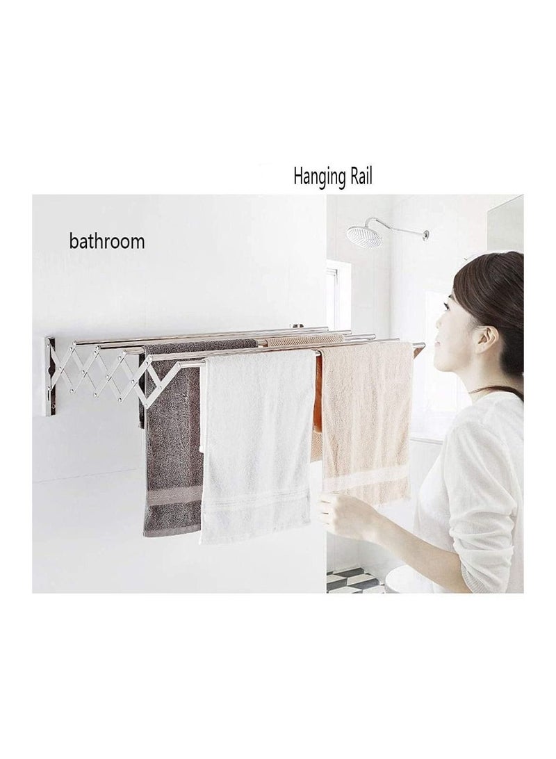 Wall Mounted Stainless Steel Clothes Drying Rack (80cm) - Image 2