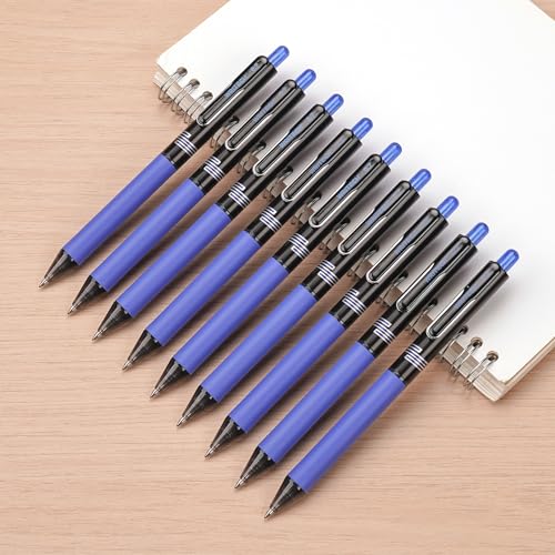 WRITECH أقلام حبر جل قابلة للسحب WRITECH: قلم لون أزرق 0.7 مم نقطة متوسطة لتدوين الملاحظات كتابة سلسة جافة سريعة طرف رفيع بدون تسرب أو بقع مجموعة 8 قطع - Image 5