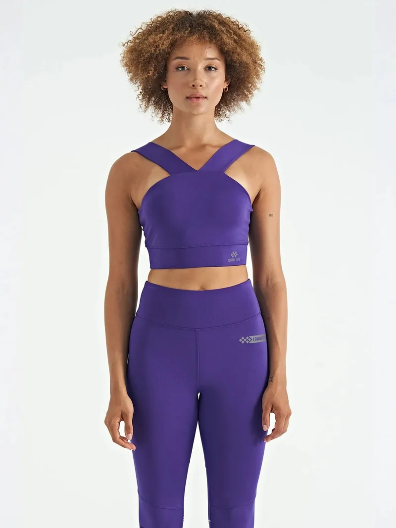 TOMMYLIFE TOMMY Women's Cropped Sleeveless V-neck Sports Top