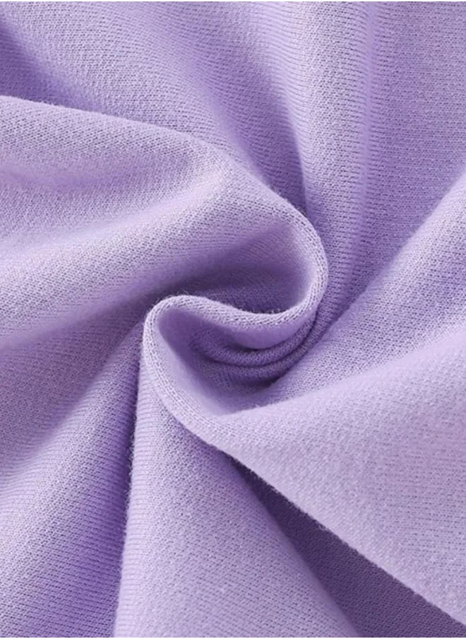 YUNIQEE Lavender Printed Long Sleeve Crew Neck T-Shirt