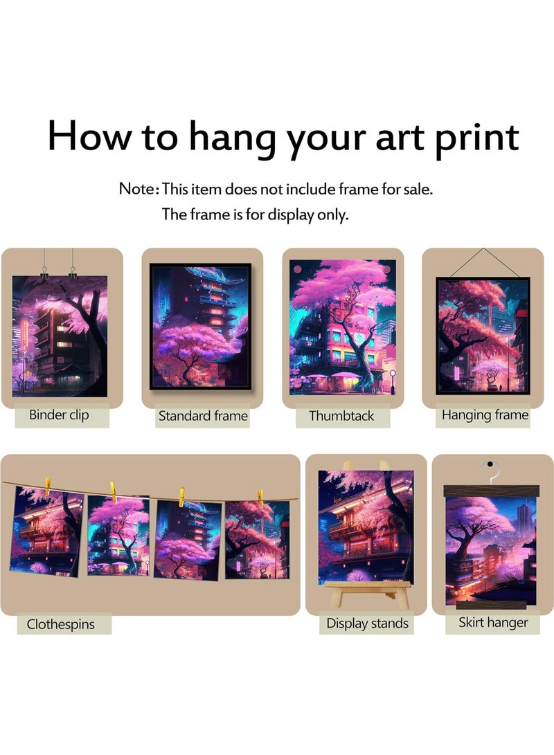 Today Idea Japanese Wall Art Prints Set of 6 Anime Posters Abstract Illustration Wall Art Comic Sakura Picture Fashion Canvas Art Painting for Living Room Bedroom Wall Decor (8"x10" UNFRAMED) - Image 4
