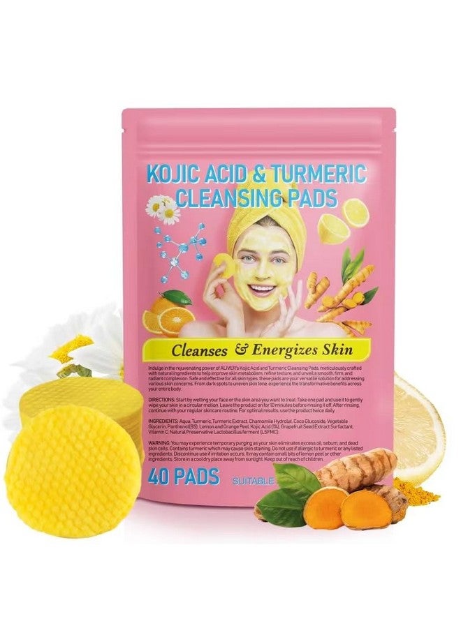 Pegciz Kojic Acid Pads Kojic Acid And Turmeric Cleansing Pads Turmeric Exfoliating Pads Turmeric Pads For Face Facial Sponges For Cleansing - Image 1