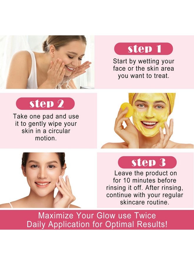 Pegciz Kojic Acid Pads Kojic Acid And Turmeric Cleansing Pads Turmeric Exfoliating Pads Turmeric Pads For Face Facial Sponges For Cleansing - Image 3