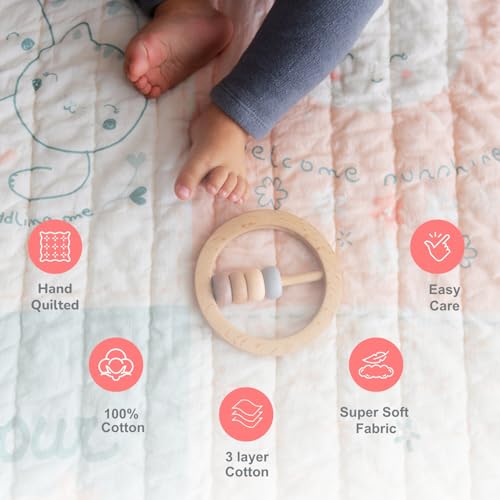 TIDY SLEEP Mulmul Cotton Baby Blanket – Super Soft & Lightweight Comforter for Newborns & Toddlers (0-2 Years) – Jaipuri Razai, All-Season Use, 110x90 cm – Feelings Print - Image 3