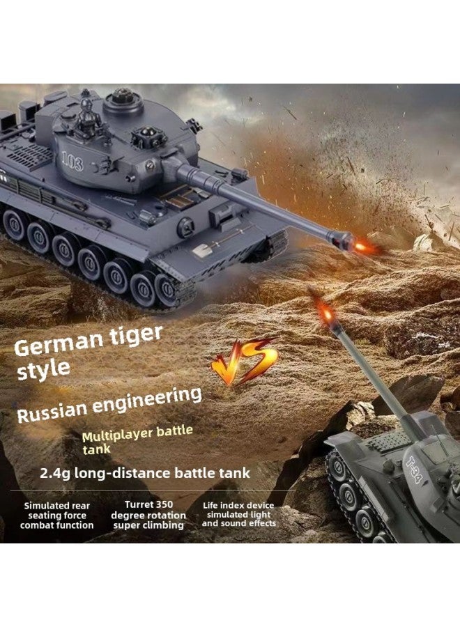 2.4g Super Large Battle Remote Control Tank Model Charging Off-road Crawler Remote Control Toy Launcher Boy-Color:Russian IS-2-desert-Specifications:Standard - Image 2