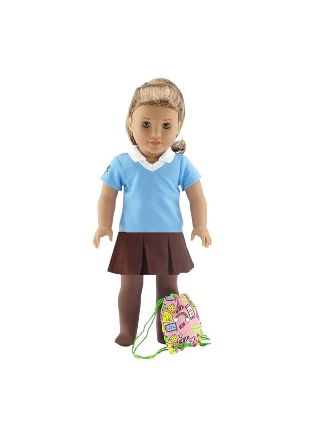 Emily Rose - Emily Rose 18 Inch Doll Clothes | Modern 18" Doll Brownie Girl Scout 8 Piece Uniform and Accessory Value Pack | Fits 18" Dolls | Gift Boxed! - Image 1