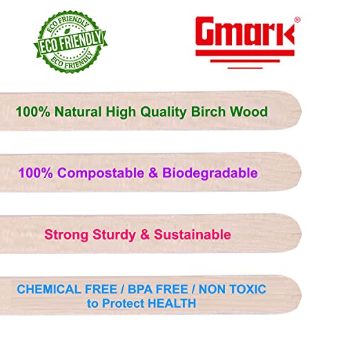 Gmark 5.5" Premium Wood Stirrer 2.3mm Thick 100 pc - Wood Coffee Stir Sticks for Tea Beverage, Corn Dog Stick Craft Stick 100/Bag GM1115A - Image 4