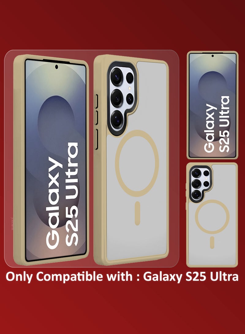 CATANES (for Samsung Galaxy S25 Ultra) 3Packs, Magnetic Slim Protective Case Wireless Charging Support with 2 Shock Proof Privacy Screen Protectors - Titanium Desert - Image 3