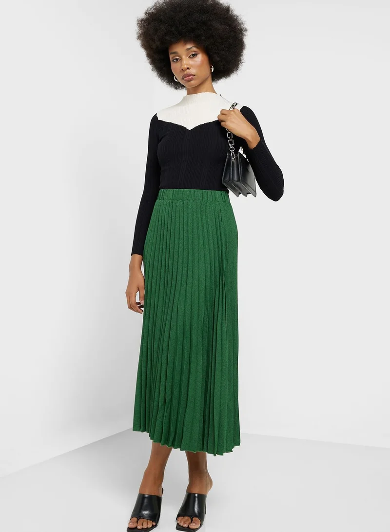 ELLA Belted Pleat Detail Skirt