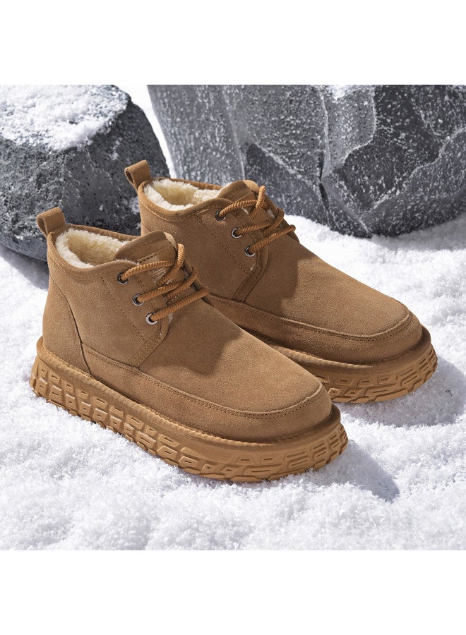 HLA Men's Cotton Shoes Retro Thick-soled Winter Boots With Fleece Lining, Non-slip Men's Casual Winter Shoes With Added Warmth And Thickness - Image 3