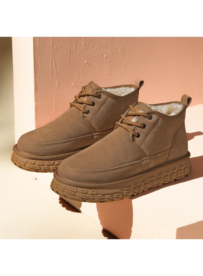HLA Men's Cotton Shoes Retro Thick-soled Winter Boots With Fleece Lining, Non-slip Men's Casual Winter Shoes With Added Warmth And Thickness - Image 2