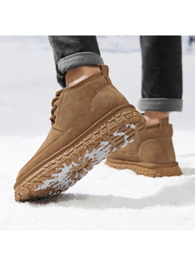 HLA Men's Cotton Shoes Retro Thick-soled Winter Boots With Fleece Lining, Non-slip Men's Casual Winter Shoes With Added Warmth And Thickness - Image 5