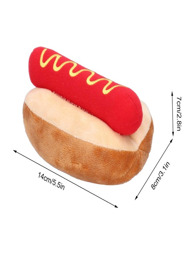 Zerodis Dog Squeaky Plush Puppy Toys, Hot Dog Shape Detachable Soft Plush Dog Toy Cute Interactive Dog Toys Chew Toys for Small Medium Dogs - Image 2