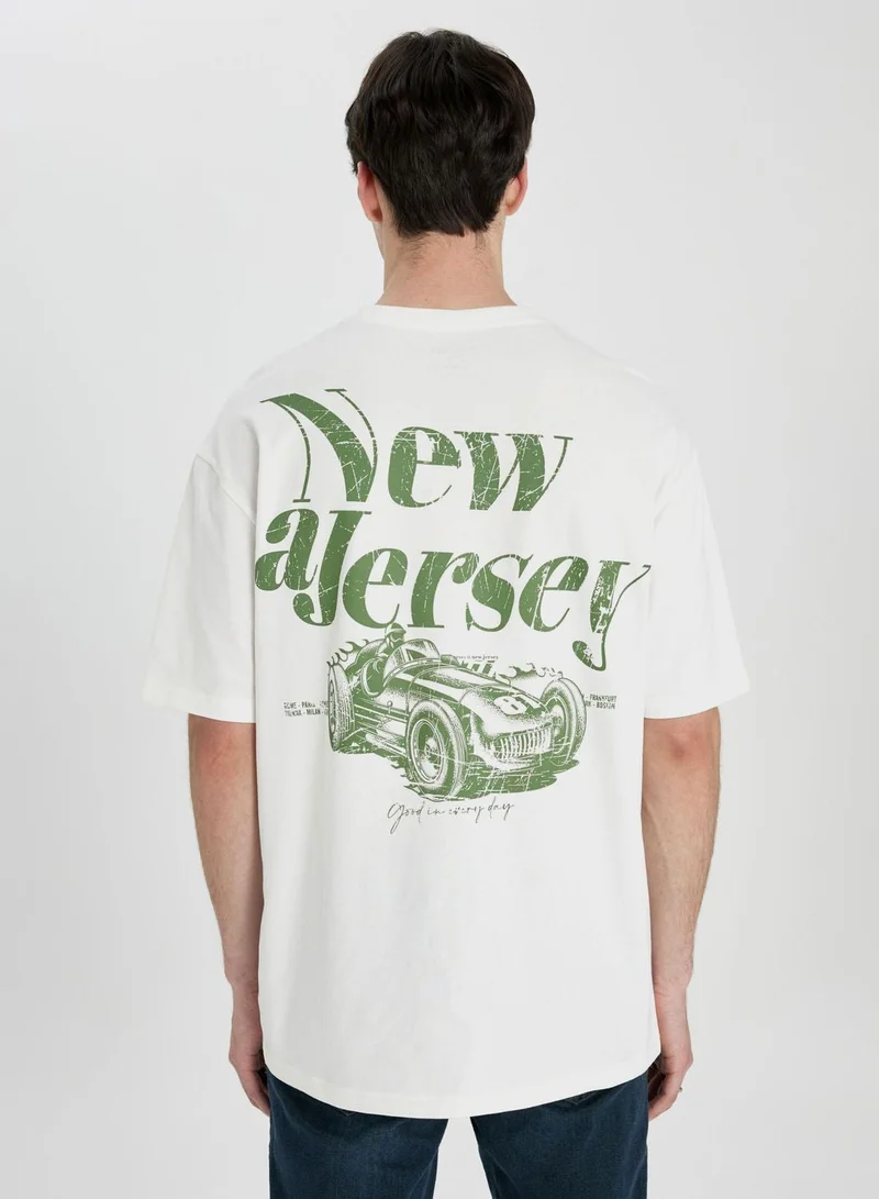 DeFacto Comfort Fit Crew Neck Printed T-Shirt