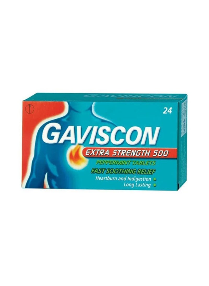 Extra Strength 500mg Peppermint – 24 Tablets- 3 packs