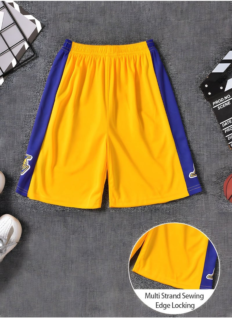 GROIC - جيرسي للأطفال - NBA Lakers #23 كرة السلة جيرسي، ملابس رياضية عالمية بدون أكمام تي شيرت شورت جيرسي مجموعة، بدلات رياضية أعلى + شورت مجموعة ملابس رياضية للأطفال - Image 1