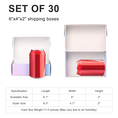 DERZIFUN 6x4x2 Inch Small Shipping Boxes for Small Business, 30 Pack Purple Mailing Boxes Corrugated Cardboard Mailer Gift Packaging Box - Image 2