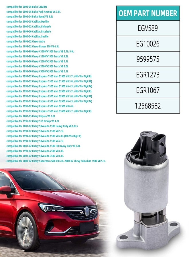 AULINK EGV589 EGR Valve EGR1273 For Chevy 1500 Astro Blazer Impala Express Silverado Tahoe,GMC K1500 Savana Sierra Yukon,Buick LeSabre Avenue Regal,Cadillac Deville Escalade,Isuzu Pontiac Olds Bravada - Image 4