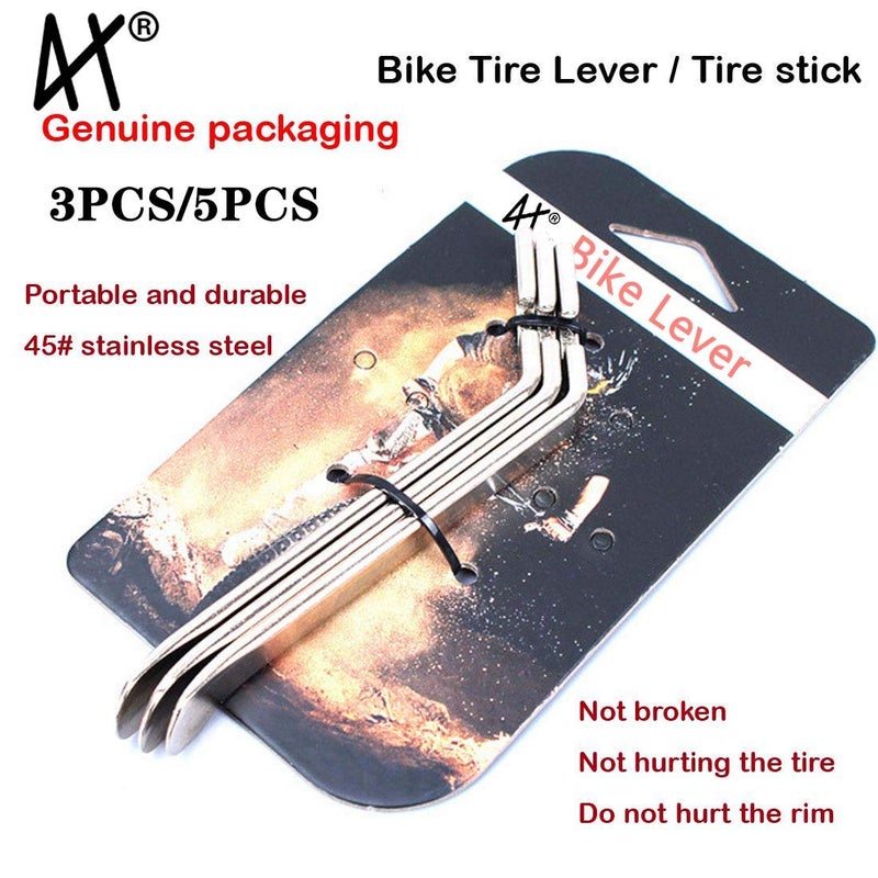 Tragoods Premium Bicycle Tire Lever Tyre Spoon Iron Changing Tool, Bike Tire Levers Premium Stainless Steel Levers to Repair Bike Tube, Best Tire Changing Tool, Set of 3 - Image 4