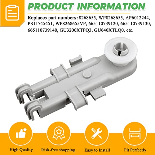 Techecook 8268743 WP8268655 Dishwasher Upper Rack Wheel Replacement Part by Techecook - Fit for Whirlpool KitchenAid Kenmore Dishwashers Top Rack Parts - Replaces WP8268743 AP6012252 WP8268655(Pack of 4) - Image 3