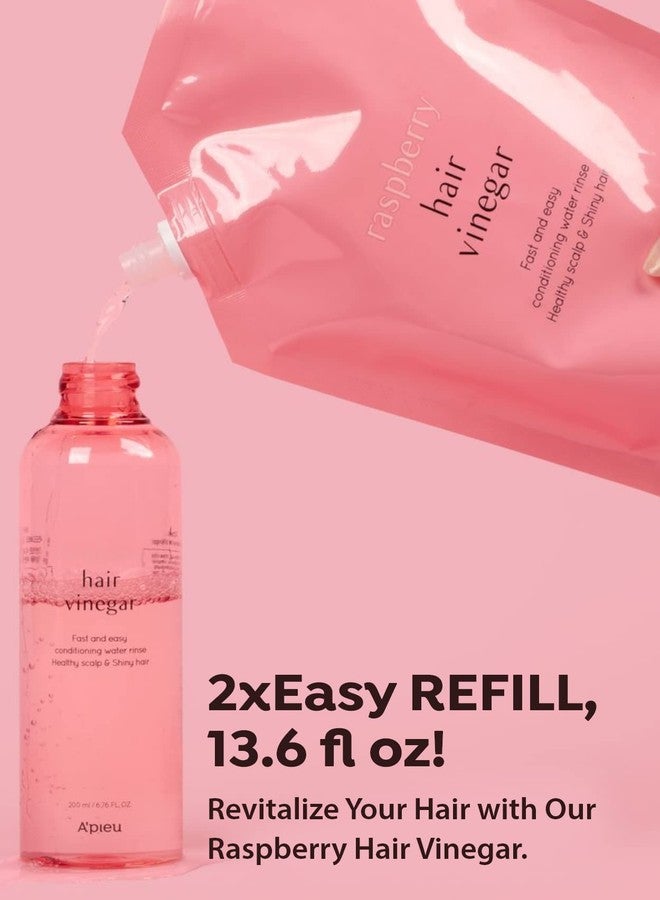 A'PIEU Raspberry Hair Vinegar Rinse Refill 13.6 fl oz - Scalp Treatment for Balanced pH, Shiny Hair | Korean Hair Care I Clarifies & Encourages Growth | Dandruff & Oil Control - Image 3