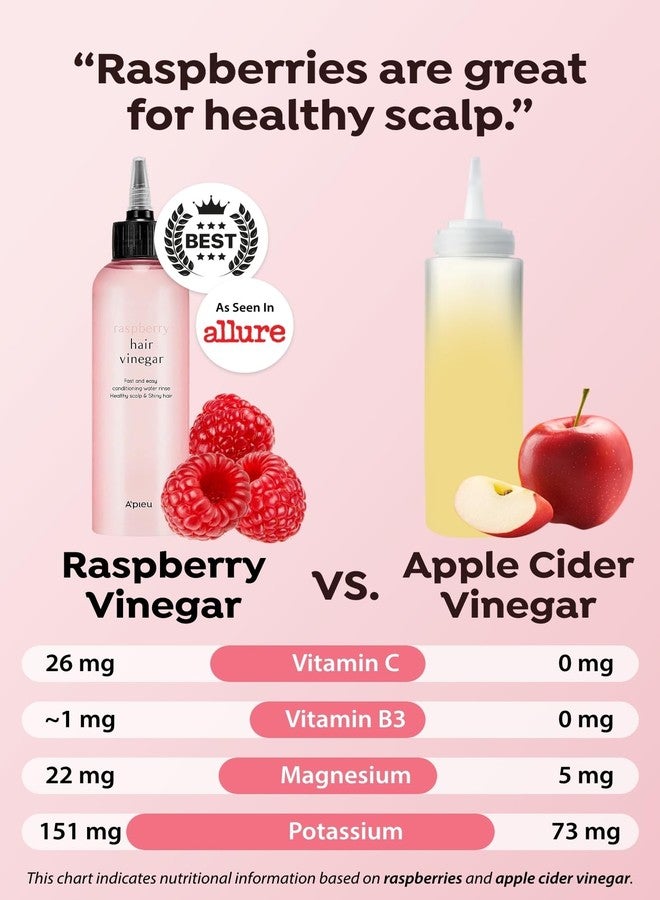 A'PIEU Raspberry Hair Vinegar Rinse Refill 13.6 fl oz - Scalp Treatment for Balanced pH, Shiny Hair | Korean Hair Care I Clarifies & Encourages Growth | Dandruff & Oil Control - Image 5