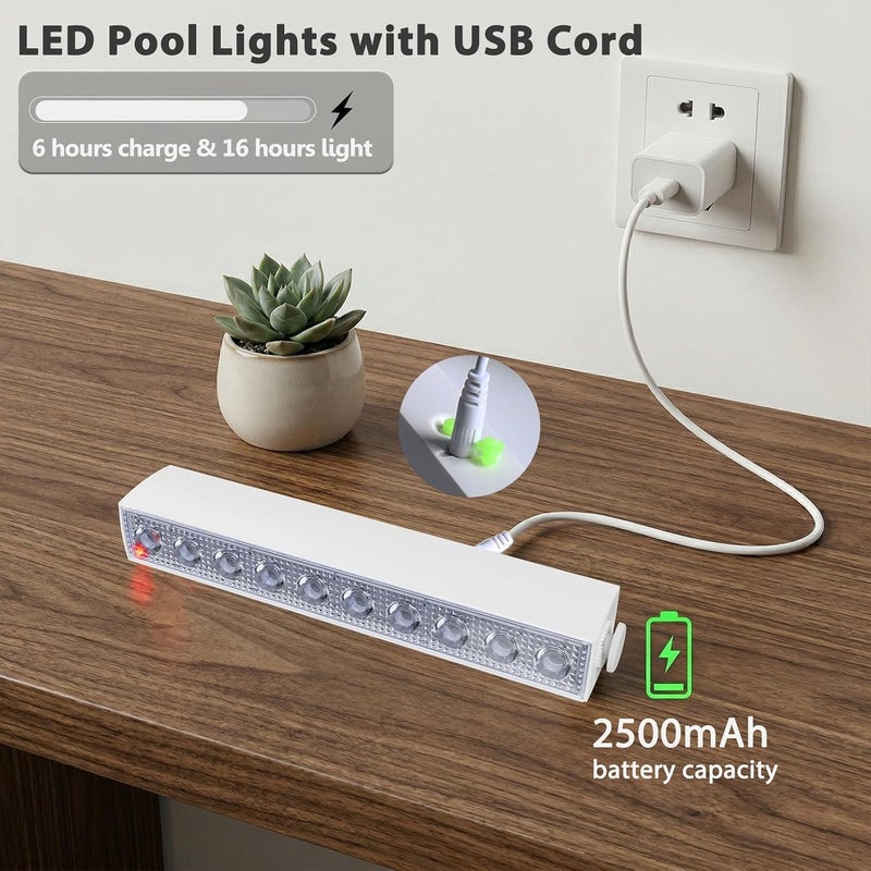 Rechargeable RGB Pool Wall Light, 10 LED, IP68, Remote, Drill-Free Mount - Image 4
