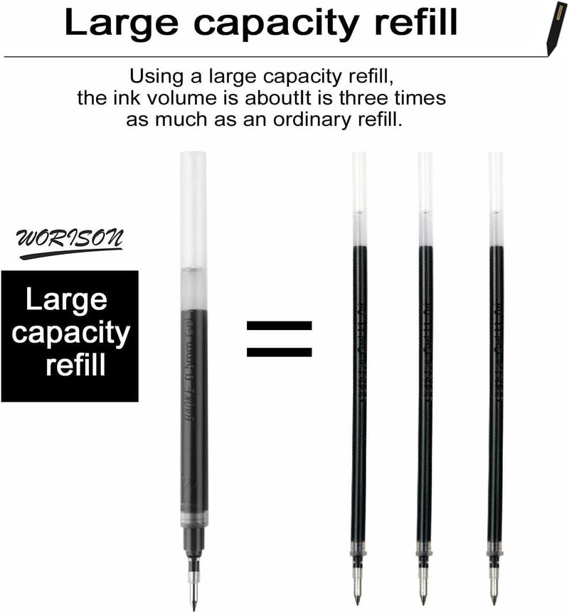 Worison Baoke 1mm Pen Refill Extra Smooth Refill Replacements 6pcs (Black) - Image 4