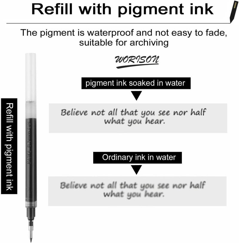 Worison Baoke 1mm Pen Refill Extra Smooth Refill Replacements 6pcs (Black) - Image 2