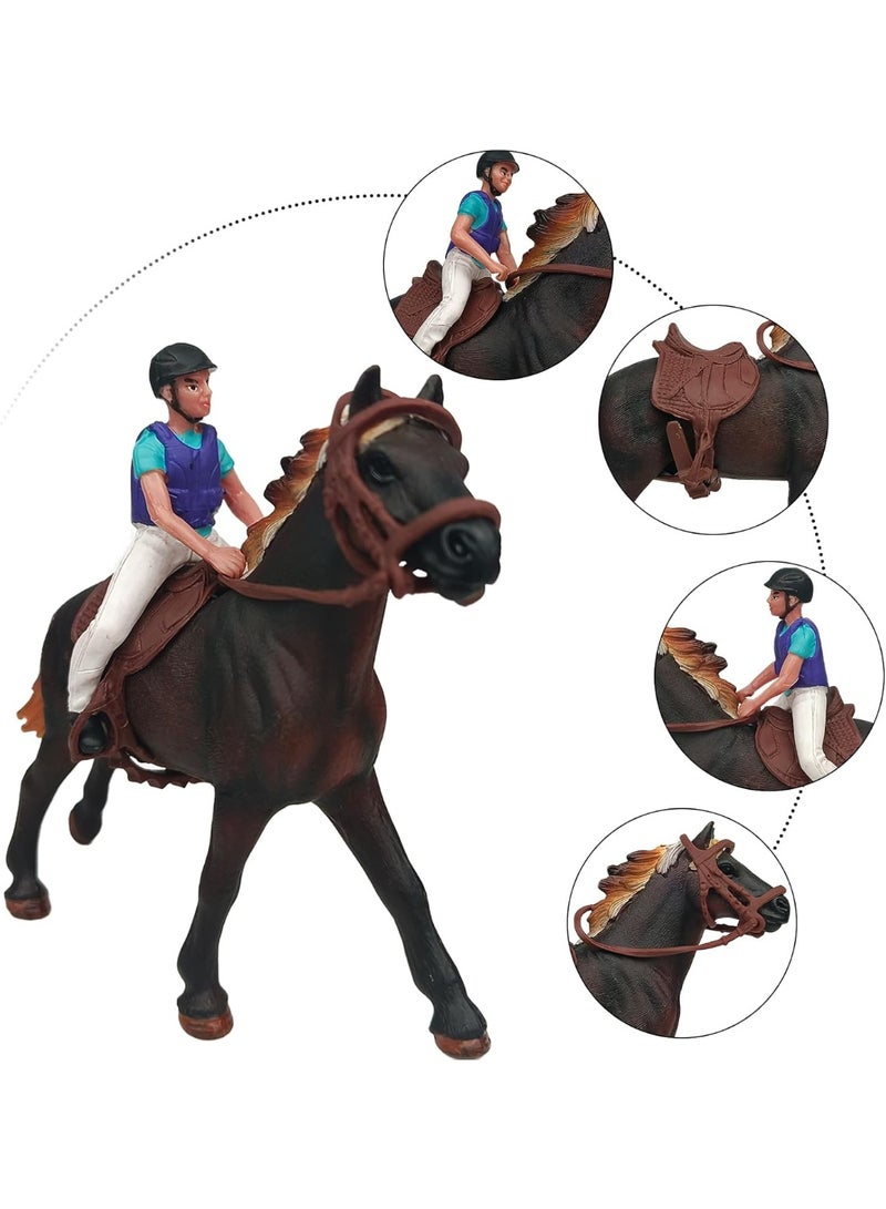 Halamodo Horse Stable Ranch Scene Toy Set , Pony Clubhouse Toy With Grooming Station & Fences, Farm Animal Model, Fences & Wild Stallion Figures, Wild Horse Stallion Toys Barn Display, Ideal Gift For Boys And Girls, 45*40*16.5 cm - Image 4